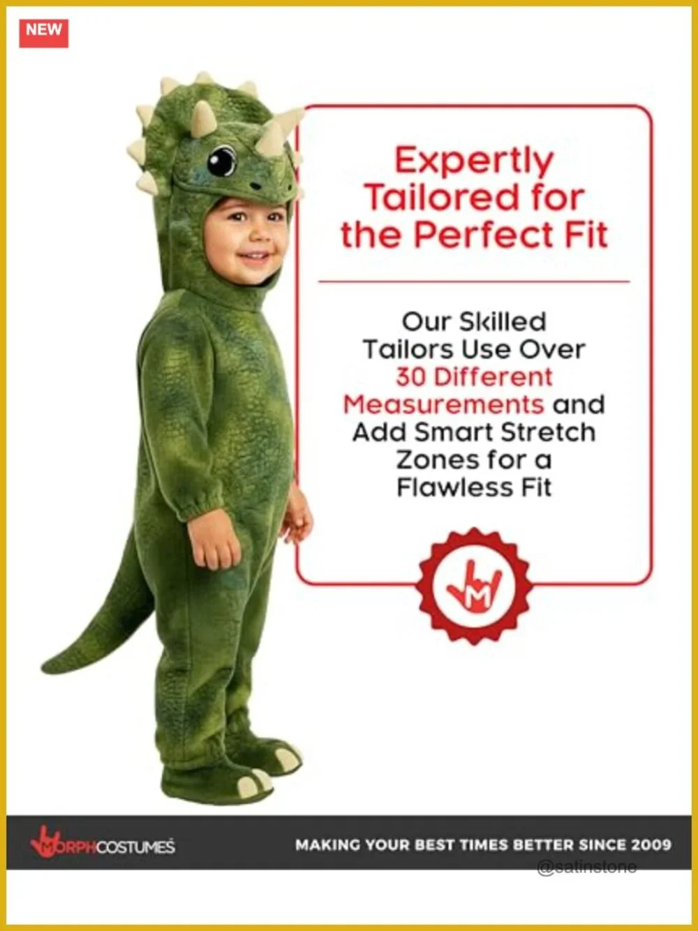 Plush Triceratops Dinosaur Costume for Kids, Hook and Loop Closure, Hand Wash